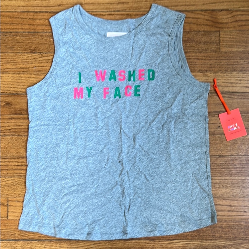 ban.do Gray Tank Top with‎ Colorful Text, Size Large